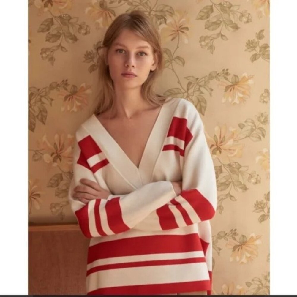 Sandro Paris Deep V-Neck Sweater s